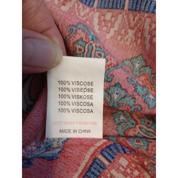 Glamorous Women's Size 8 Red Abstract Pattern Open Back Mini Dress - Picture 7 of 7